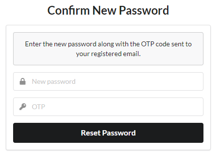 complete reset password