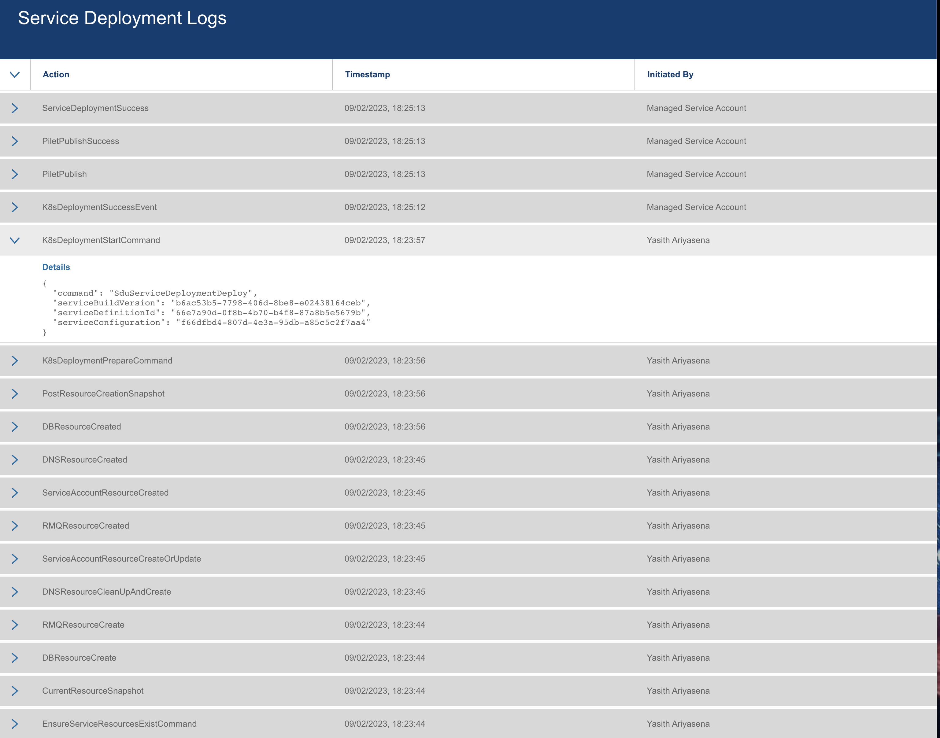 Media Service Deployment Logs