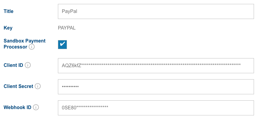paypal configuration